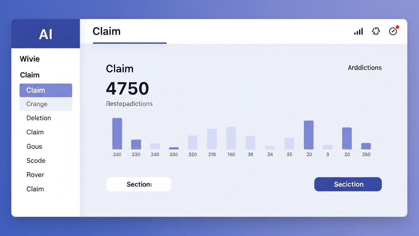 AI Dashboard Showing Claim Predictions