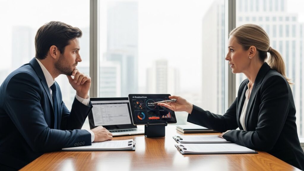 Client Consulting With Lawyer About AI Evaluation