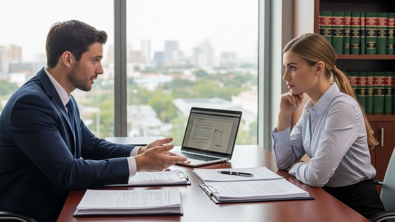 Lawyer Consulting Client About Mental Health Claims