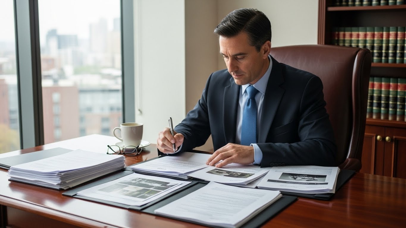 Lawyer Reviewing Accident Documents