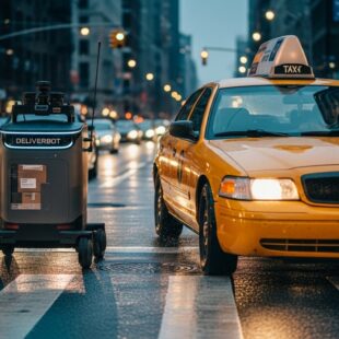 autonomous delivery robot crossing street accident risk